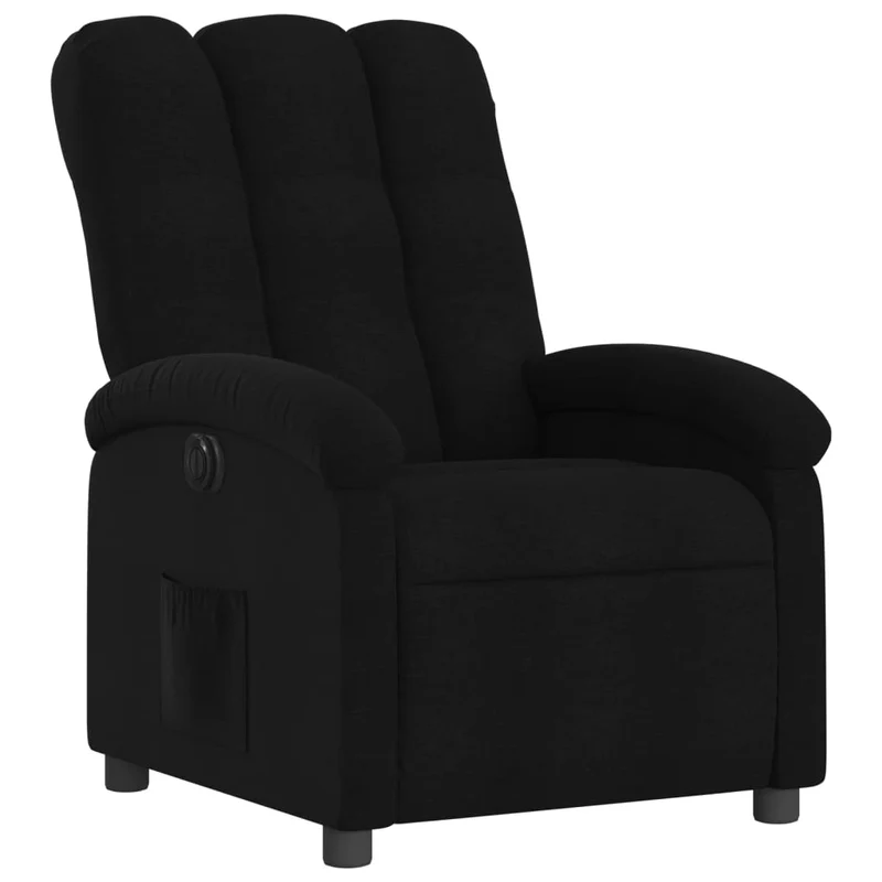 Fauteuil relax TV fonction d'inclinaison électrique très confortable en tissu noir DEC028490