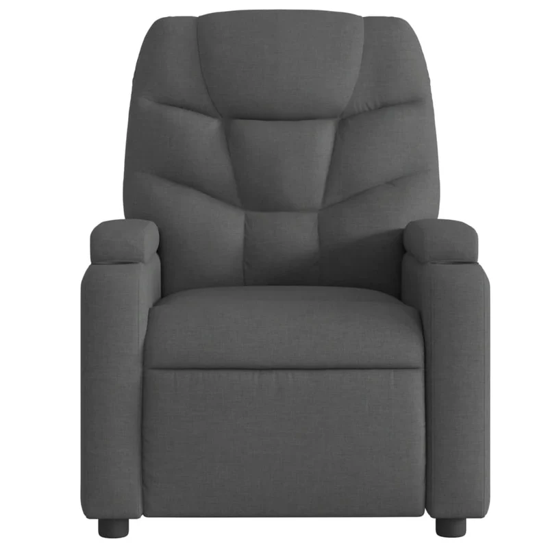 Fauteuil relax TV fonction d'inclinaison électrique très confortable en tissu noir DEC028483