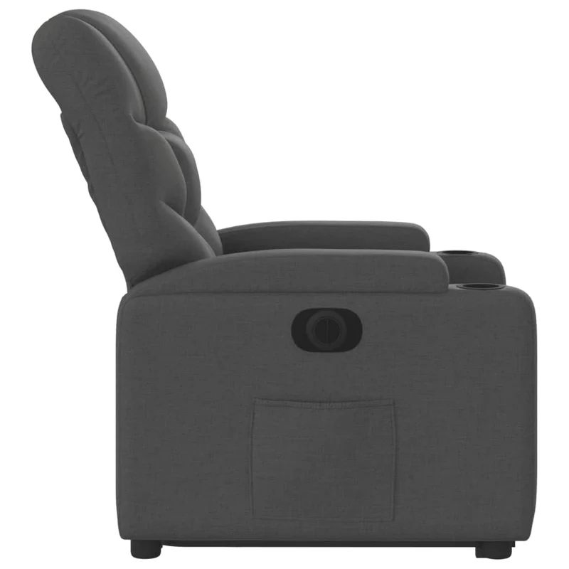 Fauteuil relax TV fonction de levage électrique très confortable en tissu gris foncé DEC028363