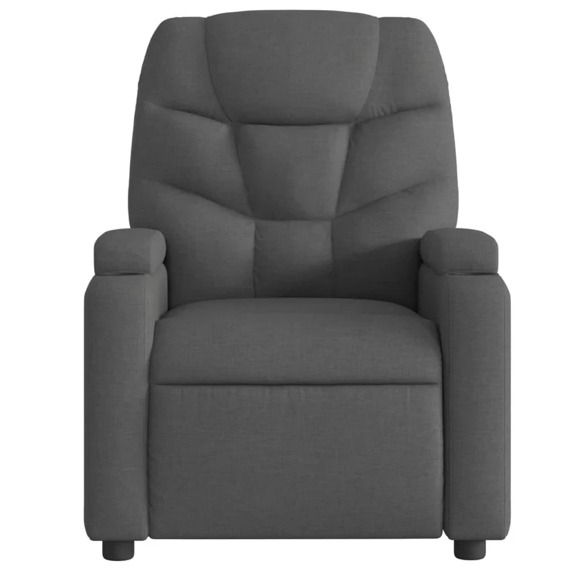Fauteuil relax TV fonction d'inclinaison électrique très confortable en tissu gris foncé DEC028360