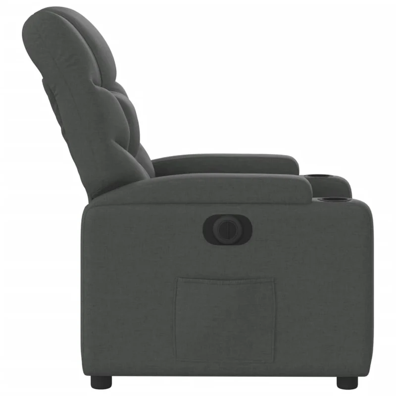 Fauteuil relax TV fonction d'inclinaison électrique très confortable en tissu gris foncé DEC028360
