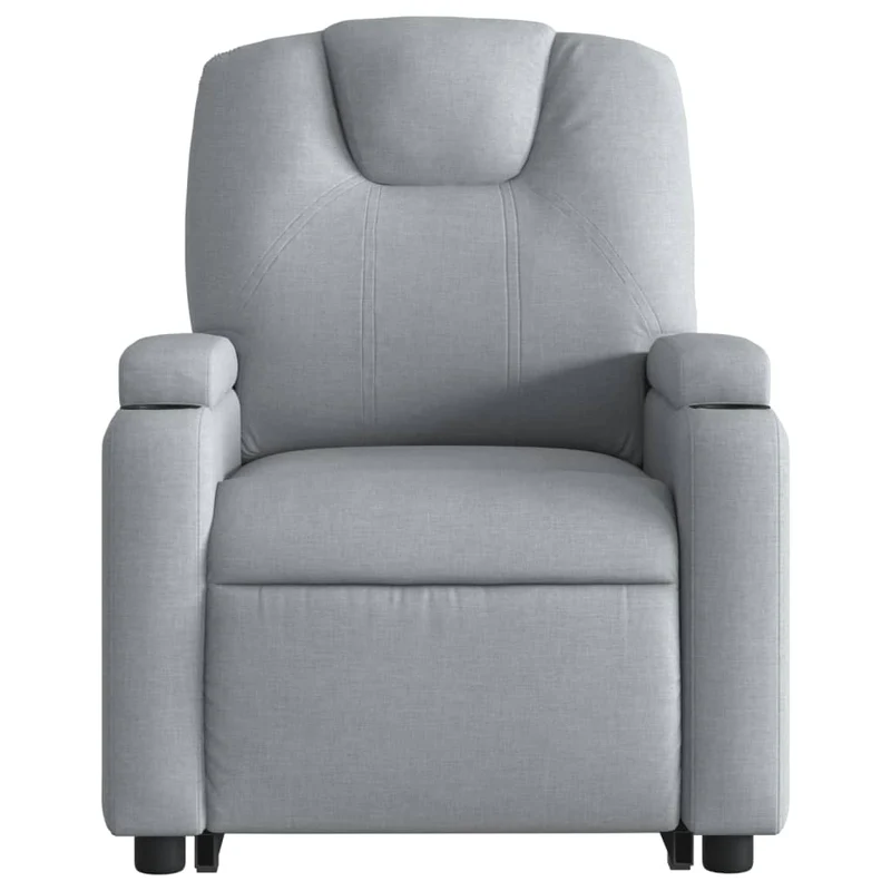 Fauteuil relax TV fonction de levage électrique très confortable en tissu gris clair DEC028319