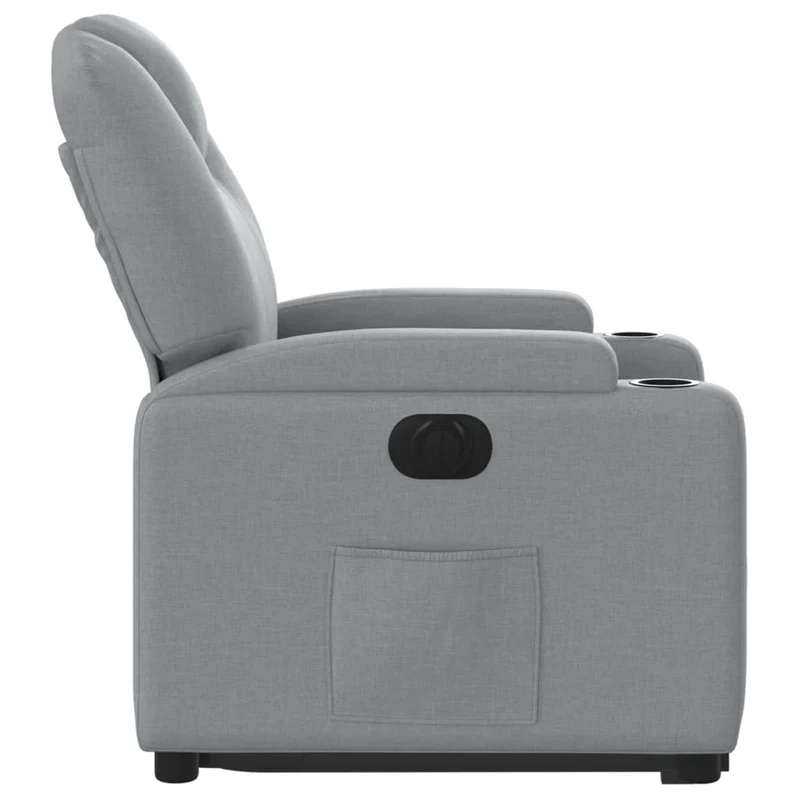 Fauteuil relax TV fonction de levage électrique très confortable en tissu gris clair DEC028319
