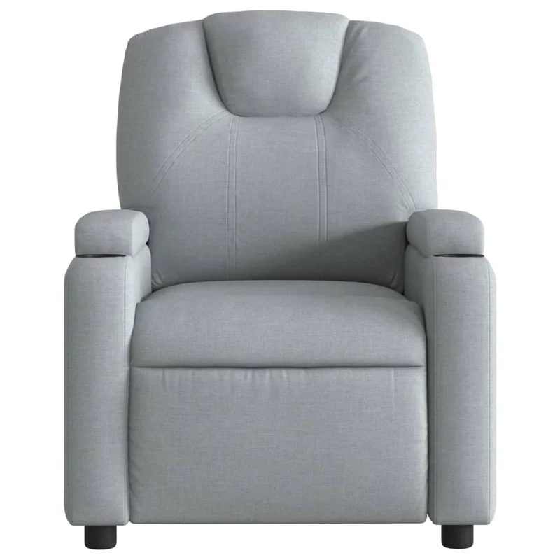 Fauteuil relax TV fonction d'inclinaison électrique très confortable en tissu gris clair DEC028312
