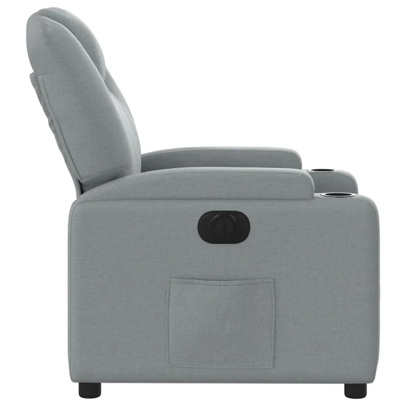 Fauteuil relax TV fonction d'inclinaison électrique très confortable en tissu gris clair DEC028312