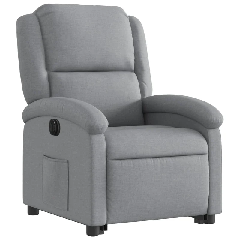Fauteuil relax TV fonction de levage électrique très confortable en tissu gris clair DEC028302