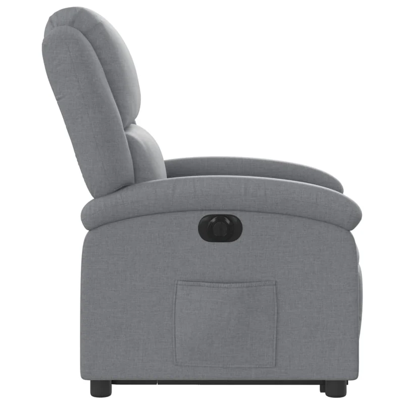 Fauteuil relax TV fonction de levage électrique très confortable en tissu gris clair DEC028302