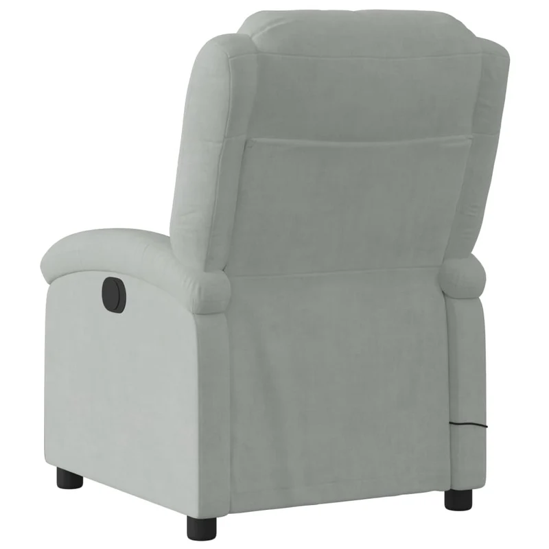 Fauteuil relax TV fauteuil inclinable de massage électrique très confortable en velours gris clair DEC028299