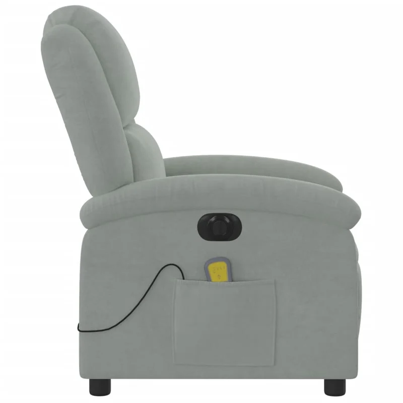 Fauteuil relax TV fauteuil inclinable de massage électrique très confortable en velours gris clair DEC028299
