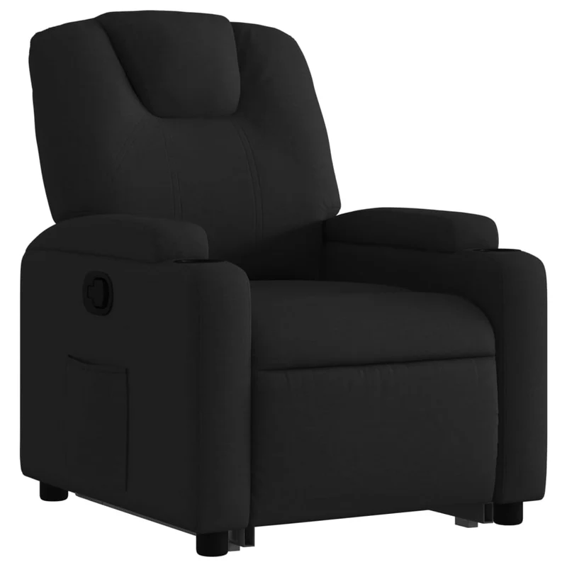 Fauteuil relax TV rembourrage confortable fonction de levage électrique en tissu noir DEC028121