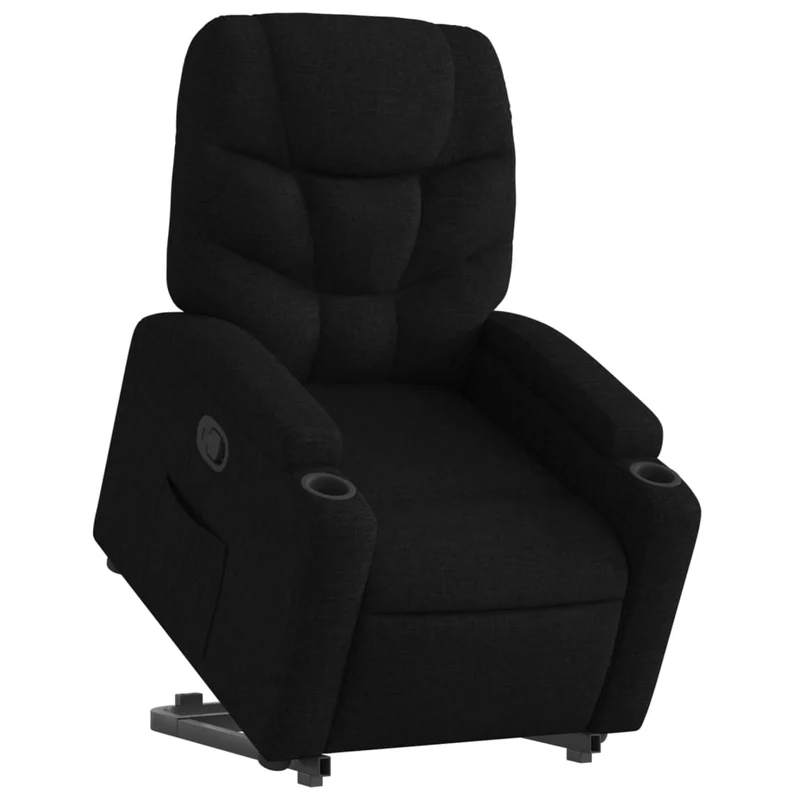 Fauteuil relax TV rembourrage confortable fonction de levage électrique en tissu noir DEC028113