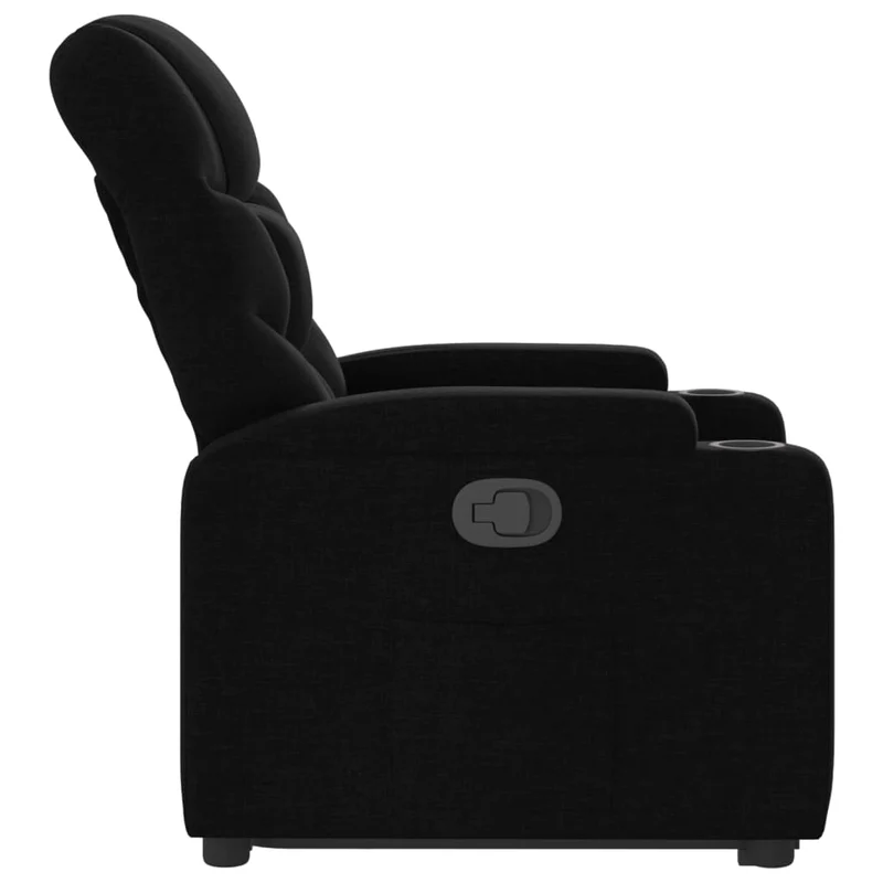 Fauteuil relax TV rembourrage confortable fonction de levage électrique en tissu noir DEC028113