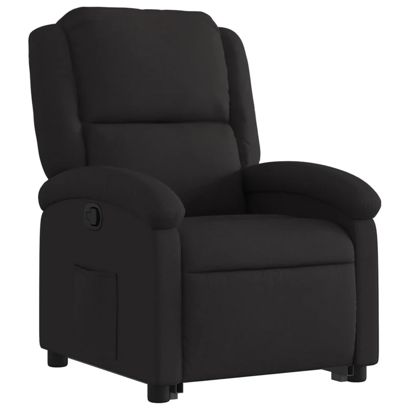 Fauteuil relax TV rembourrage confortable fonction de levage électrique en tissu noir DEC028111