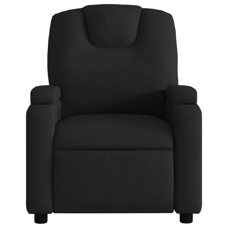 Fauteuil relax TV rembourrage confortable fonction d'inclinaison manuelle en tissu noir DEC028100