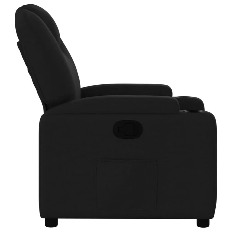 Fauteuil relax TV rembourrage confortable fonction d'inclinaison manuelle en tissu noir DEC028100