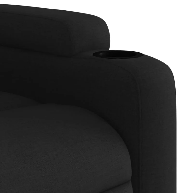 Fauteuil relax TV rembourrage confortable fonction d'inclinaison manuelle en tissu noir DEC028100