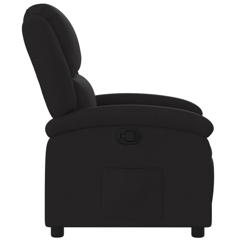 Fauteuil relax TV rembourrage confortable fonction d'inclinaison manuelle en tissu noir DEC028099