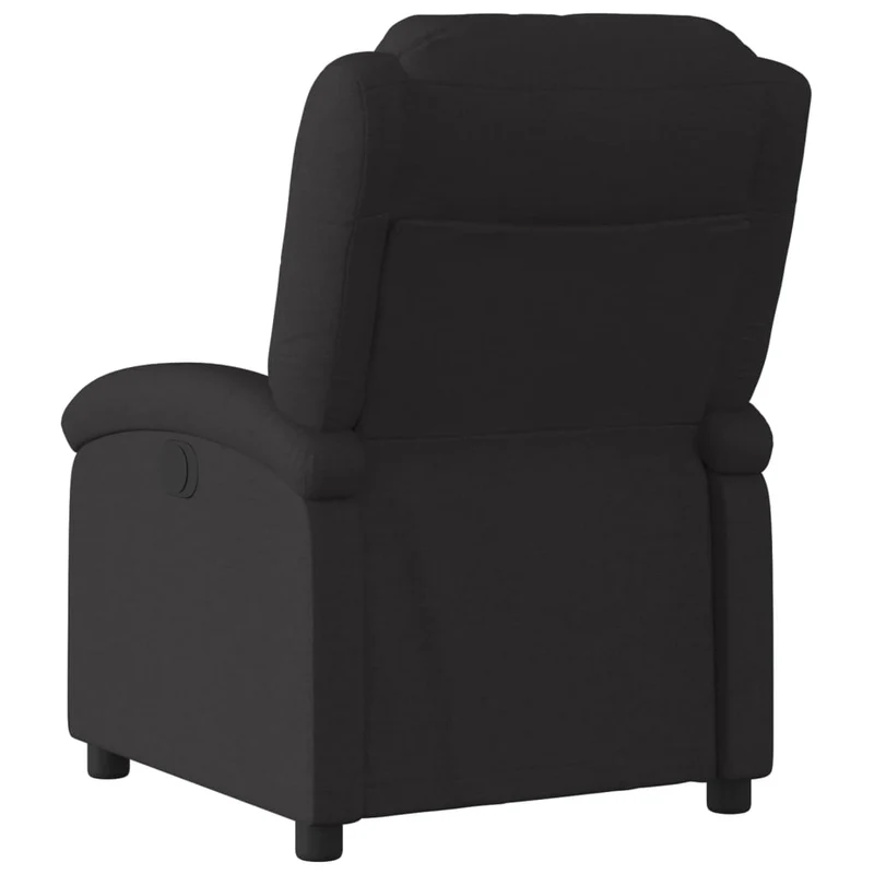 Fauteuil relax TV rembourrage confortable fonction d'inclinaison manuelle en tissu noir DEC028099