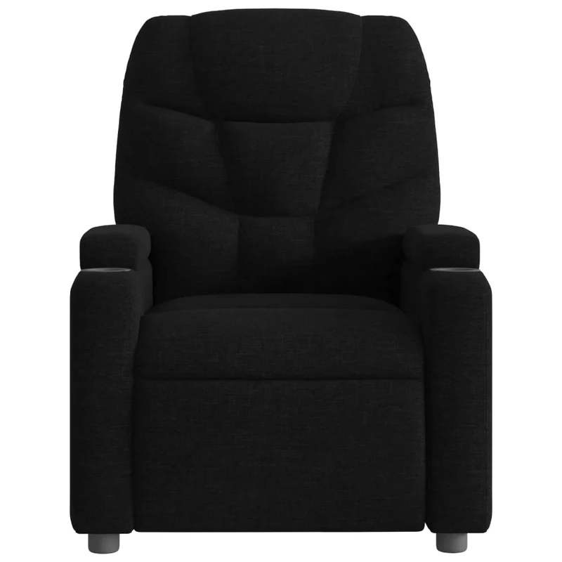 Fauteuil relax TV rembourrage confortable fonction d'inclinaison manuelle en tissu noir DEC028092