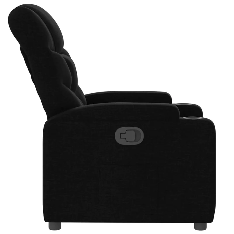 Fauteuil relax TV rembourrage confortable fonction d'inclinaison manuelle en tissu noir DEC028092