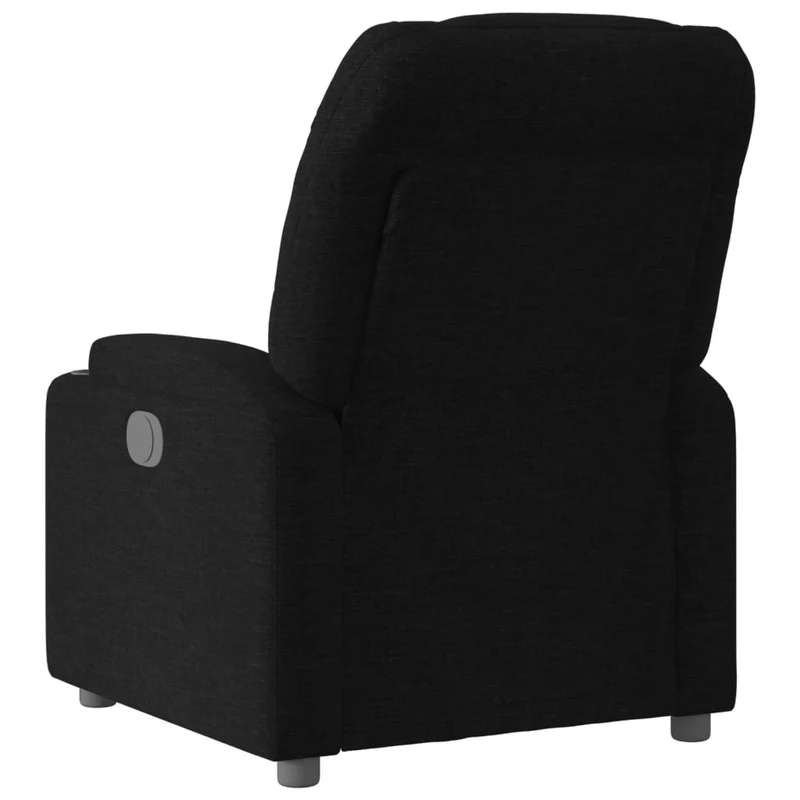 Fauteuil relax TV rembourrage confortable fonction d'inclinaison manuelle en tissu noir DEC028092