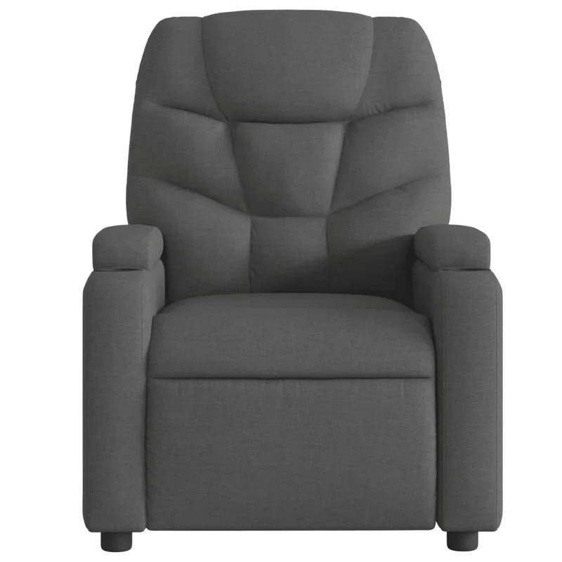 Fauteuil relax TV rembourrage confortable fonction d'inclinaison manuelle en tissu gris foncé DEC027941