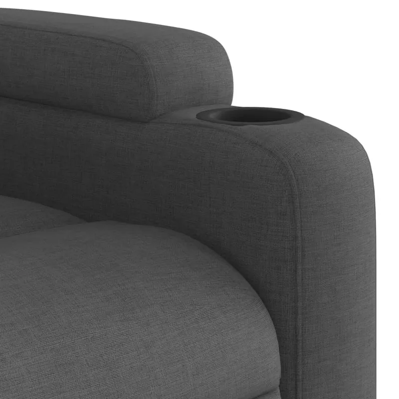 Fauteuil relax TV rembourrage confortable fonction d'inclinaison manuelle en tissu gris foncé DEC027941