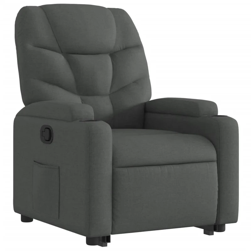 Fauteuil relax TV rembourrage confortable fonction de levage électrique en tissu gris foncé DEC027934