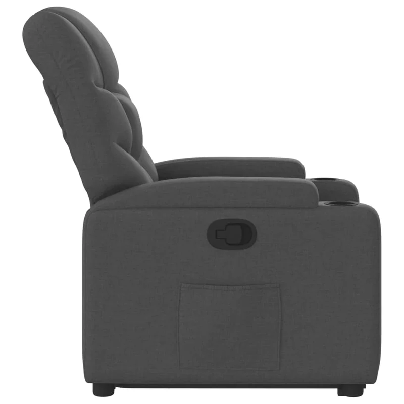 Fauteuil relax TV rembourrage confortable fonction de levage électrique en tissu gris foncé DEC027934