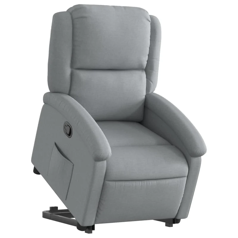 Fauteuil relax TV rembourrage confortable fonction de levage électrique en tissu gris clair DEC027907