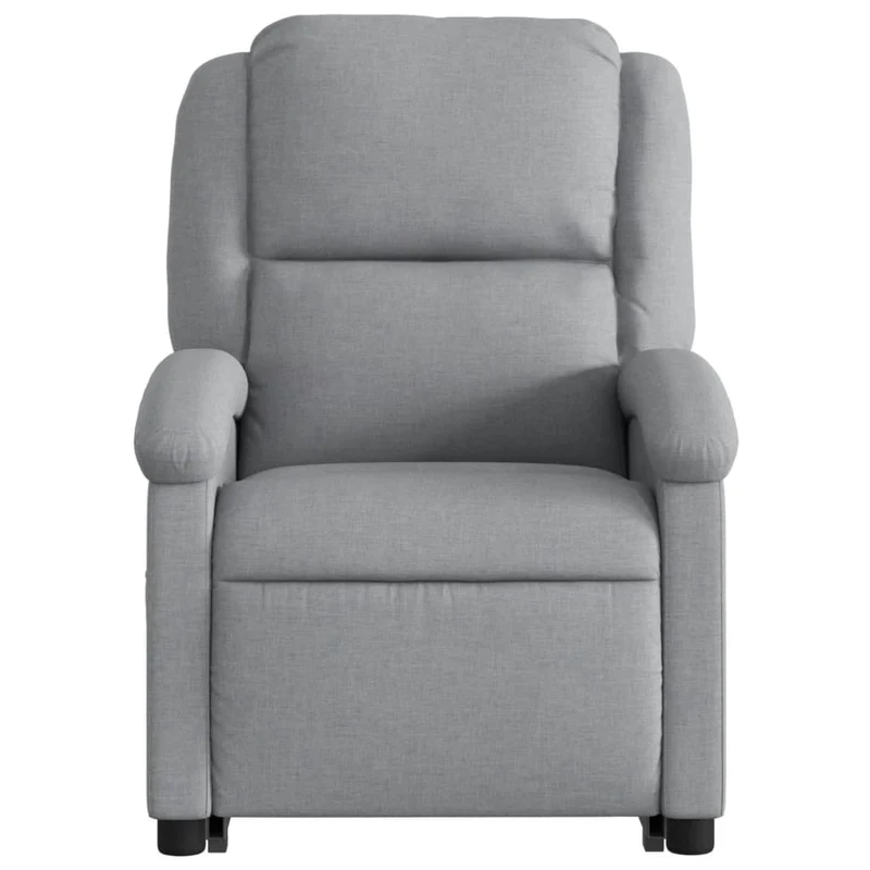 Fauteuil relax TV rembourrage confortable fonction de levage électrique en tissu gris clair DEC027907