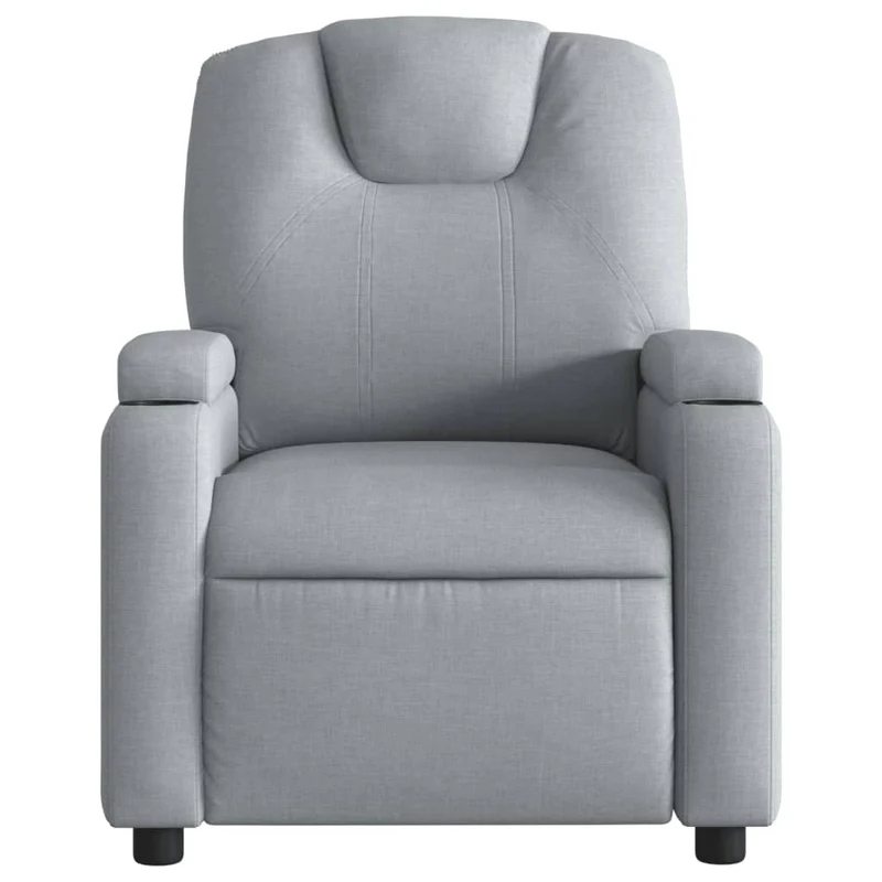 Fauteuil relax TV rembourrage confortable fonction d'inclinaison manuelle en tissu gris clair DEC027895
