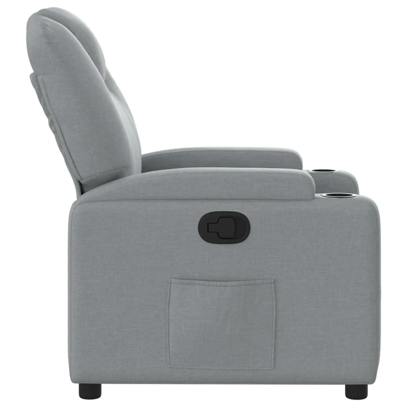 Fauteuil relax TV rembourrage confortable fonction d'inclinaison manuelle en tissu gris clair DEC027895
