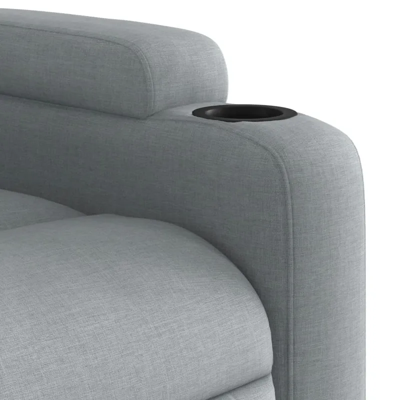 Fauteuil relax TV rembourrage confortable fonction d'inclinaison manuelle en tissu gris clair DEC027895