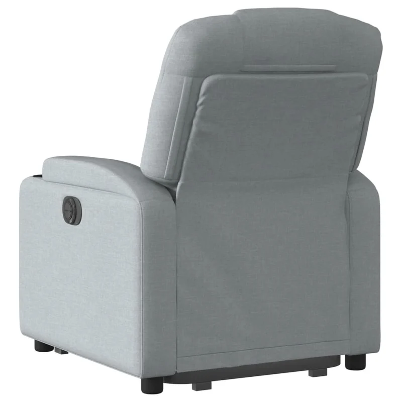 Fauteuil relax TV rembourrage confortable fonction de levage électrique en tissu gris clair DEC027889