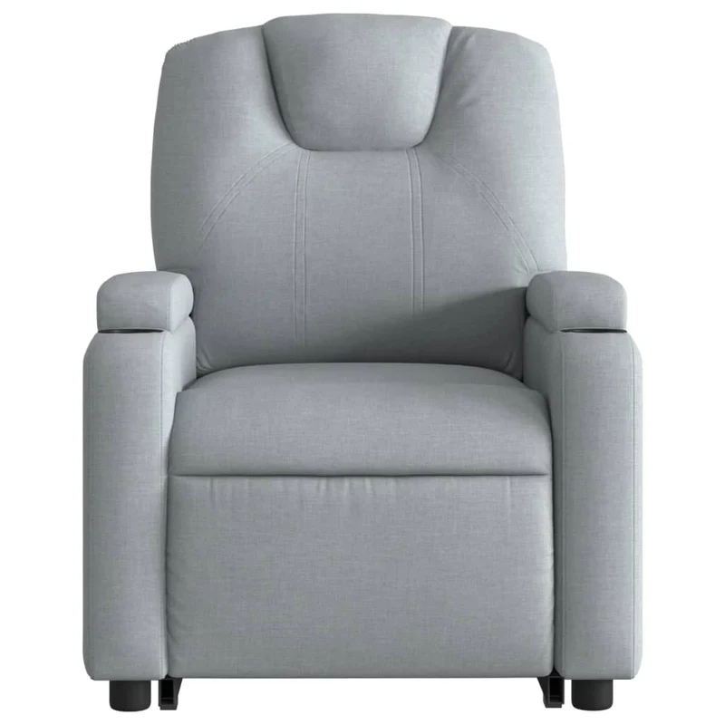 Fauteuil relax TV rembourrage confortable fonction de levage électrique en tissu gris clair DEC027889