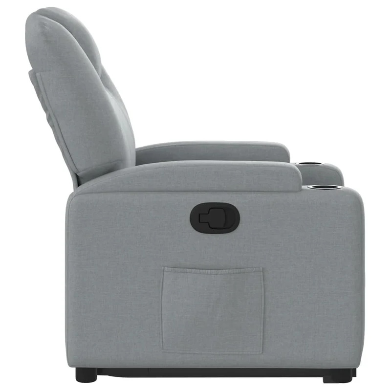 Fauteuil relax TV rembourrage confortable fonction de levage électrique en tissu gris clair DEC027889