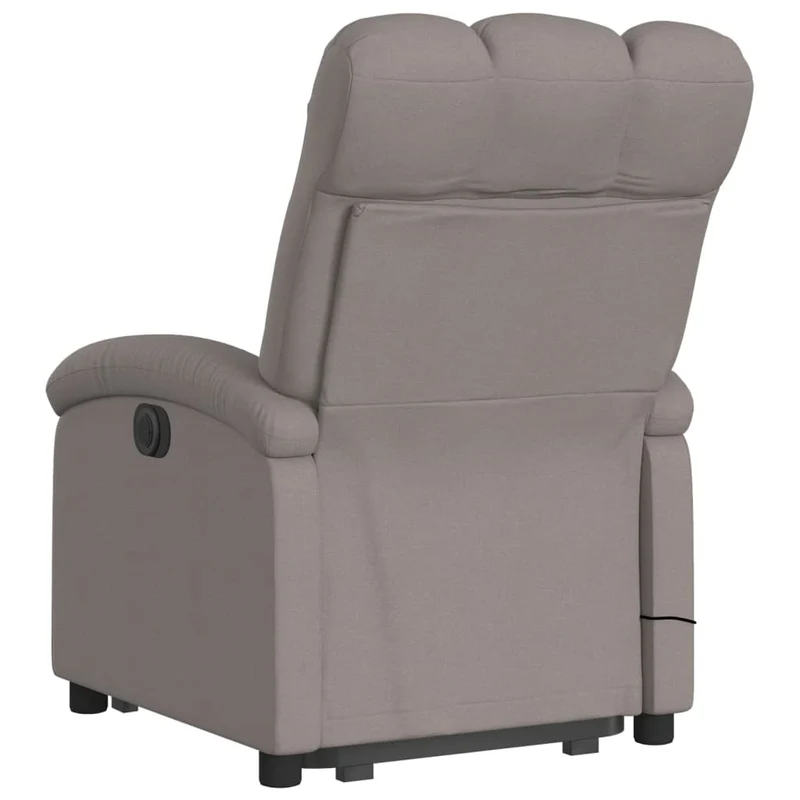 Fauteuil de relaxation fonction massage et inclinable fonction de levage électrique en tissu taupe DEC027861