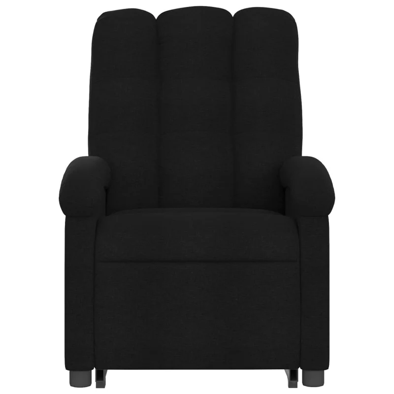Fauteuil de relaxation fonction massage et inclinable fonction de levage électrique en tissu noir DEC027818