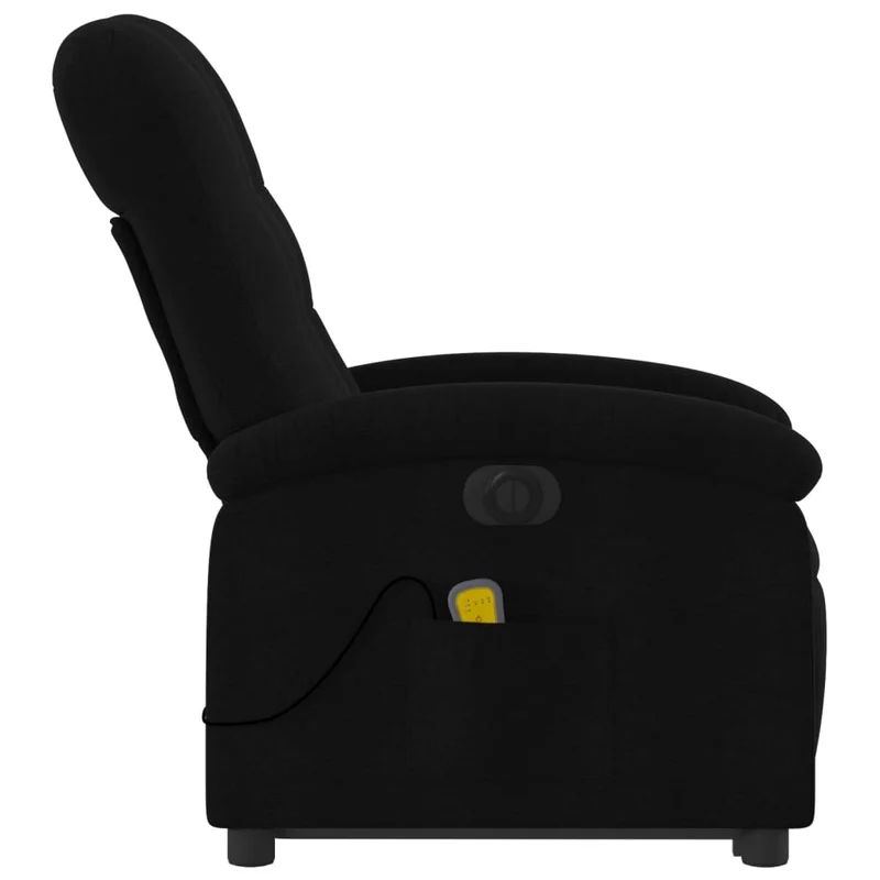Fauteuil de relaxation fonction massage et inclinable fonction de levage électrique en tissu noir DEC027818