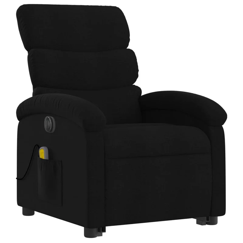 Fauteuil de relaxation fonction massage et inclinable en tissu noir DEC027816