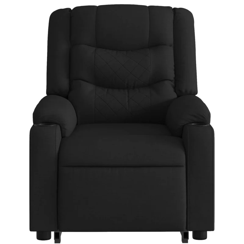 Fauteuil de relaxation fonction massage et inclinable fonction de levage électrique en tissu noir DEC027812