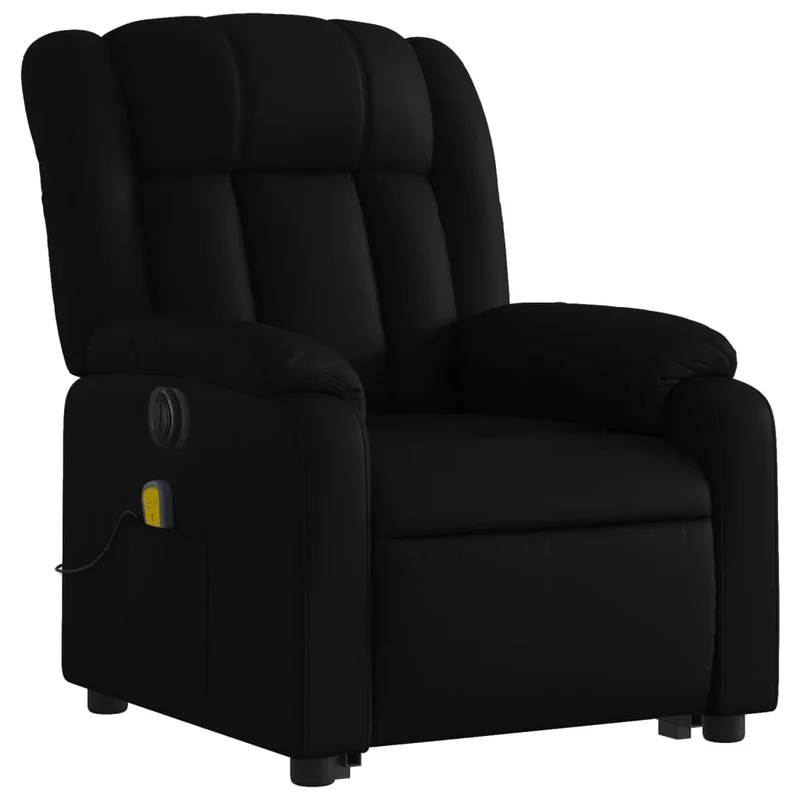 Fauteuil de relaxation fonction massage et inclinable fonction de levage électrique PVC noir DEC027806