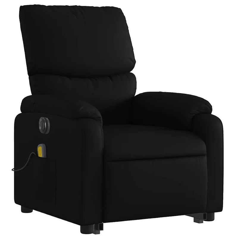 Fauteuil de relaxation fonction massage et inclinable fonction de levage électrique en PVC noir DEC027805