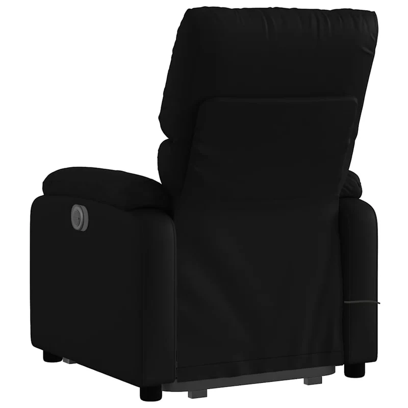 Fauteuil de relaxation fonction massage et inclinable fonction de levage électrique en PVC noir DEC027805