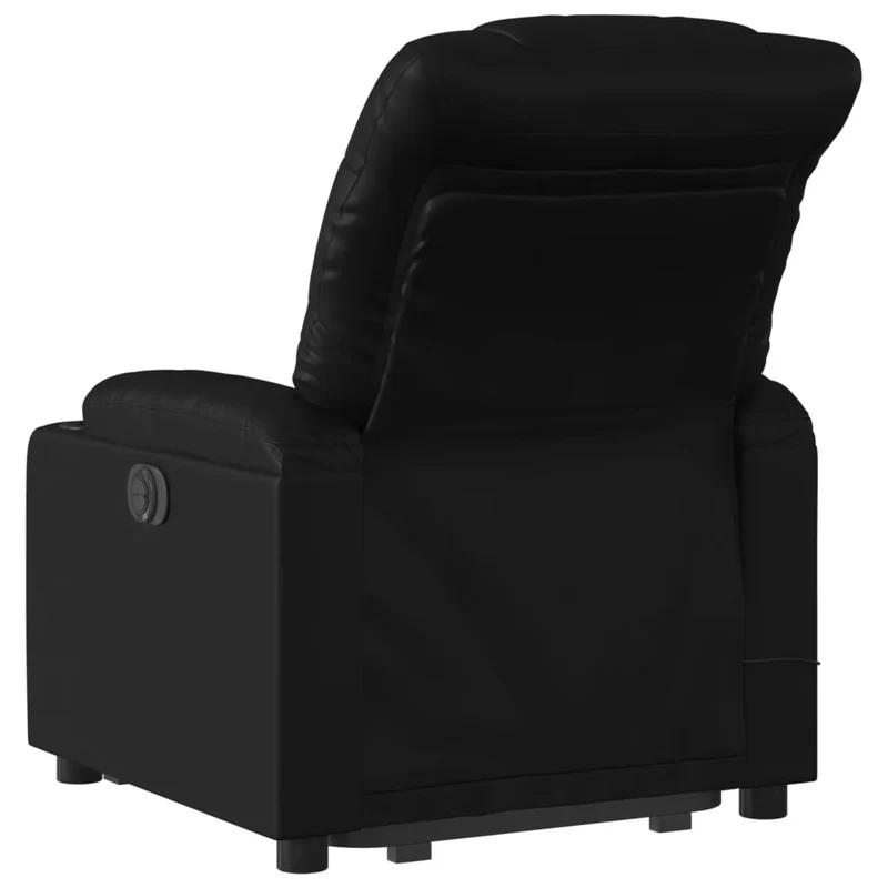 Fauteuil de relaxation fonction massage et inclinable fonction de levage électrique en PVC noir DEC027803