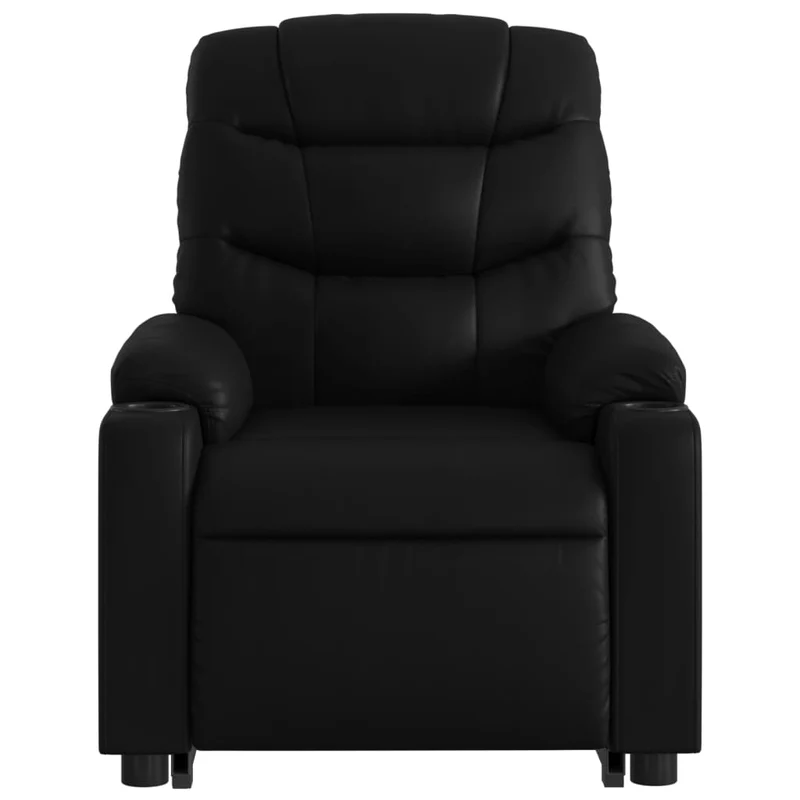 Fauteuil de relaxation fonction massage et inclinable fonction de levage électrique en PVC noir DEC027803