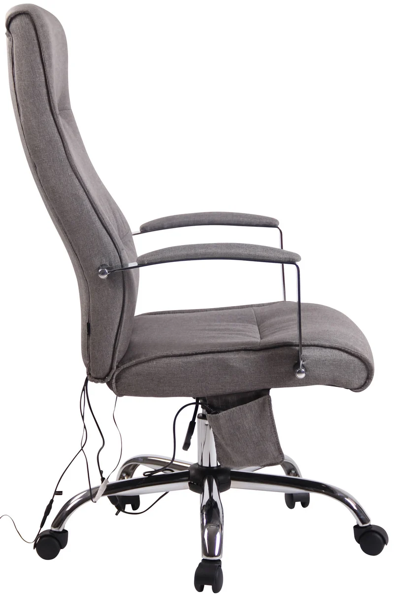 Fauteuil de bureau sur roulettes fonction massage mécanisme de balance en tissu gris 10_0002611