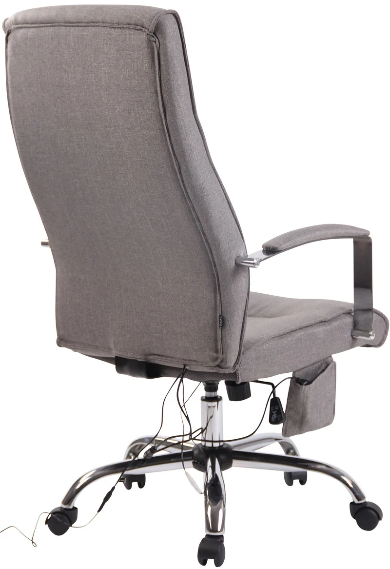 Fauteuil de bureau sur roulettes fonction massage mécanisme de balance en tissu gris 10_0002611