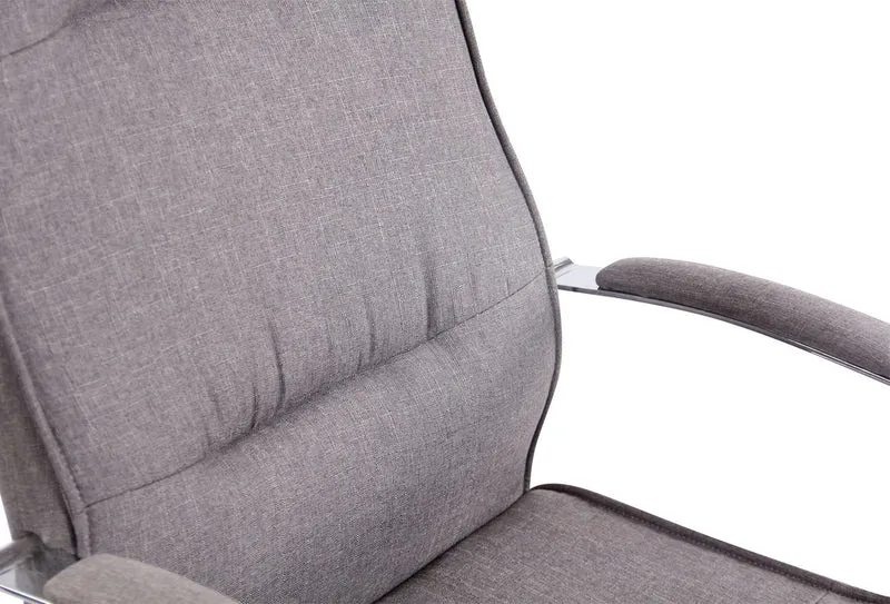 Fauteuil de bureau sur roulettes fonction massage mécanisme de balance en tissu gris 10_0002611